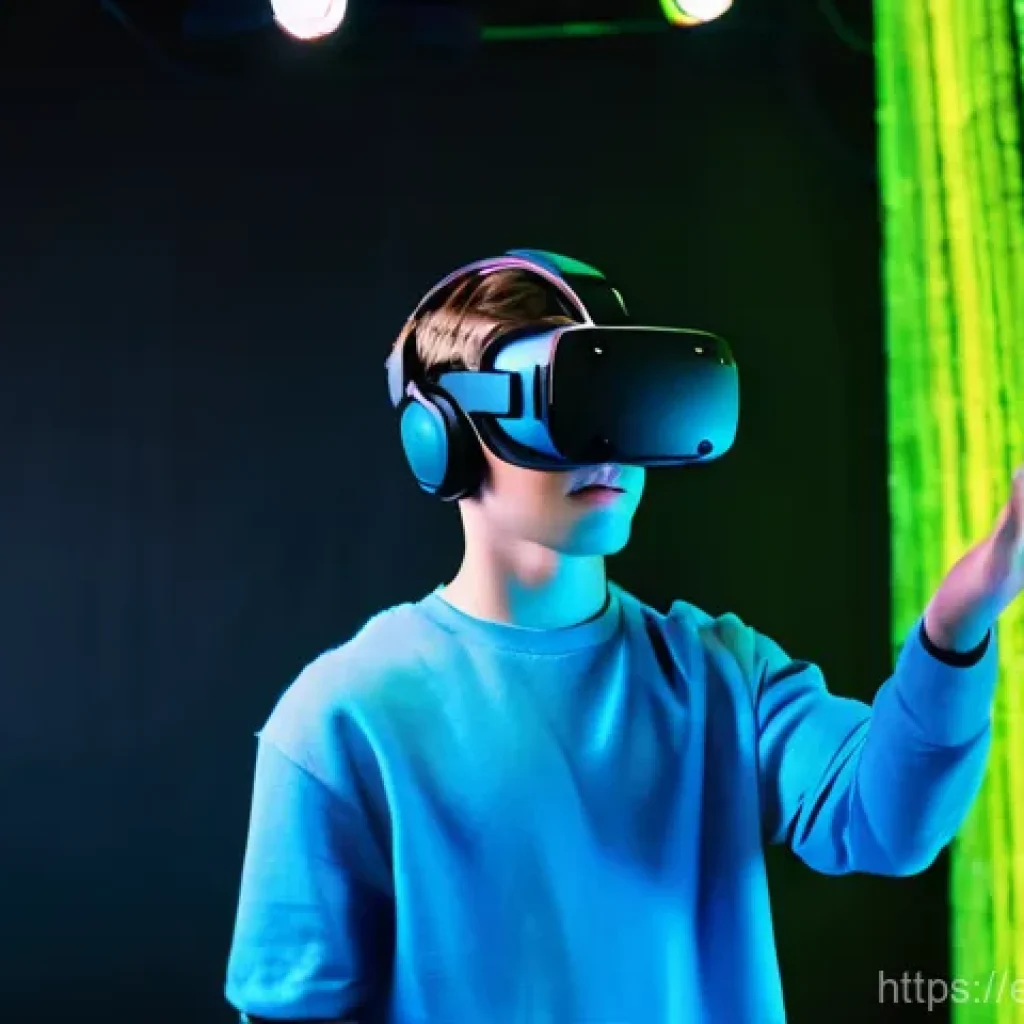 햅틱 인터페이스의 구체적인 적용 예 - **Vibrant VR Gaming Immersion**
A young teenager, approximately 16 years old, is completely abso...