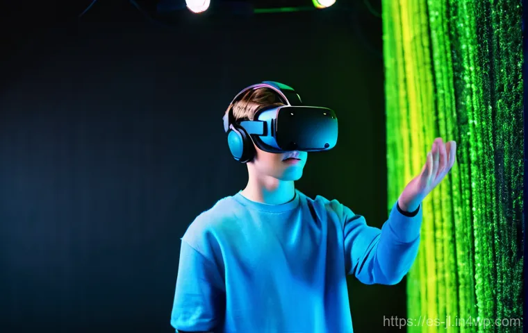 햅틱 인터페이스의 구체적인 적용 예 - **Vibrant VR Gaming Immersion**
A young teenager, approximately 16 years old, is completely abso...