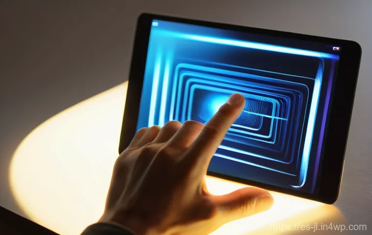 햅틱 인터페이스의 사용자 행동 분석 - **"The Silent Dance Between Finger and Screen"**: A vibrant, high-definition close-up shot of a pers...